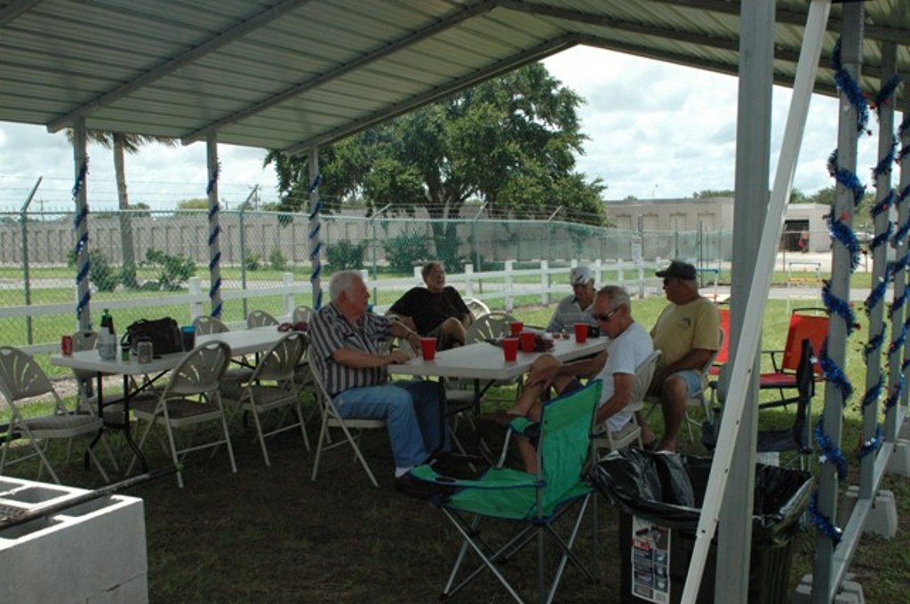 07-04-2013 Aerie members enjoying the shade at the new BBQ pit